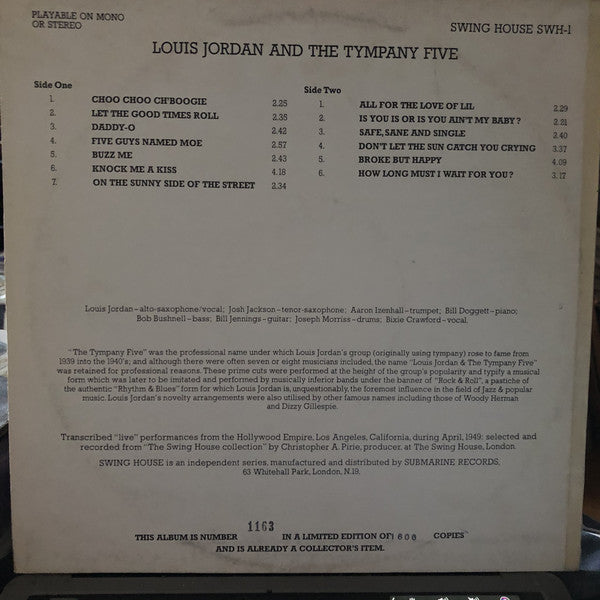 Louis Jordan And His Tympany Five : Prime Cuts (LP, Album, Ltd, Num)