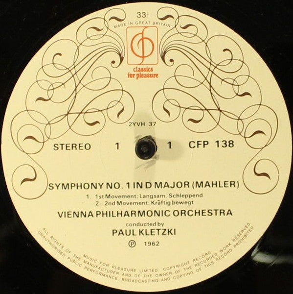 Mahler*, Kletzki*, Vienna Philharmonic Orchestra* : Symphony No.1 (LP, Album)