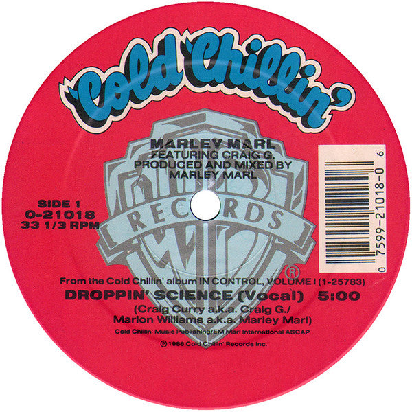 Marley Marl Featuring Craig G : Droppin' Science (12", Maxi, SRC)