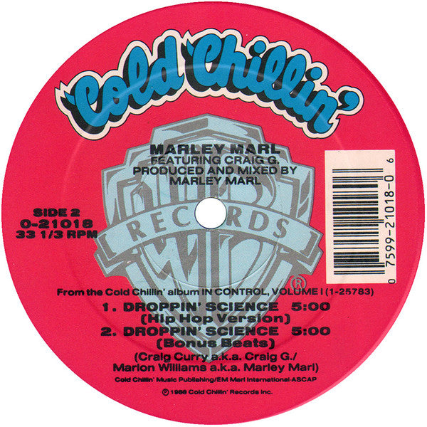 Marley Marl Featuring Craig G : Droppin' Science (12", Maxi, SRC)