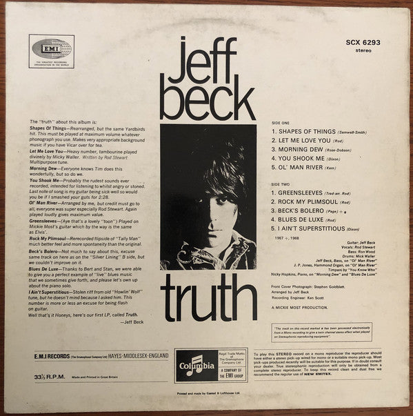 Jeff Beck : Truth (LP, Album, RE)