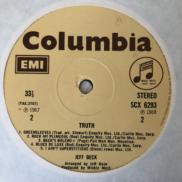 Jeff Beck : Truth (LP, Album, RE)
