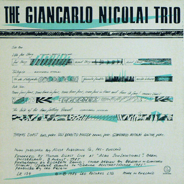 Giancarlo Nicolai Trio : The Giancarlo Nicolai Trio (LP, Album)