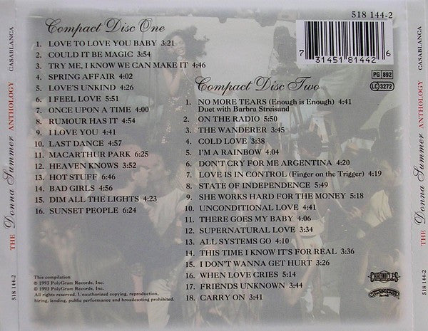 Donna Summer : The Donna Summer Anthology (2xCD, Comp, RP)