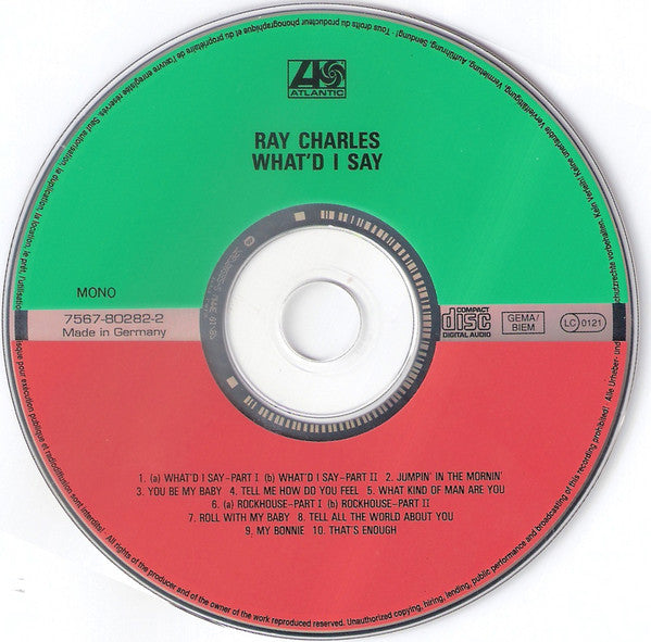 Ray Charles : What'd I Say (CD, Album, Mono, RE)