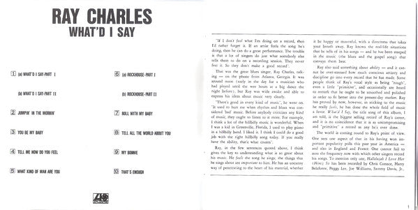 Ray Charles : What'd I Say (CD, Album, Mono, RE)