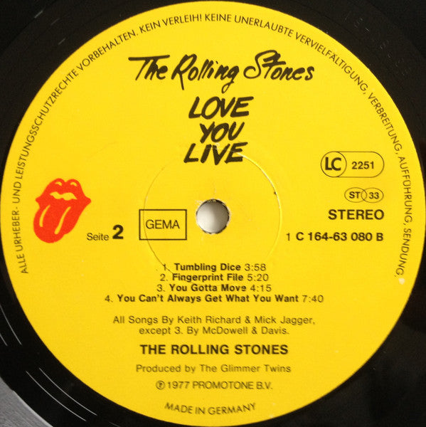The Rolling Stones : Love You Live (2xLP, Album, Gat)