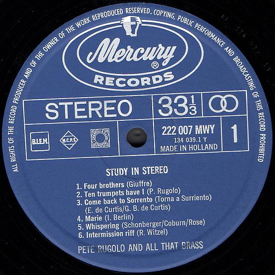 Pete Rugolo And All That Brass : Study In Stereo (LP, Album, Comp)