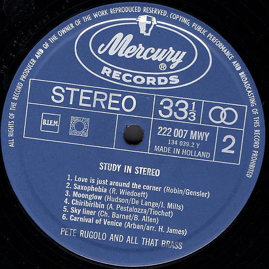 Pete Rugolo And All That Brass : Study In Stereo (LP, Album, Comp)