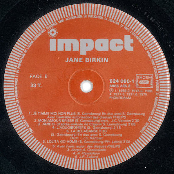 Jane Birkin : Jane Birkin (LP, Comp, RE)