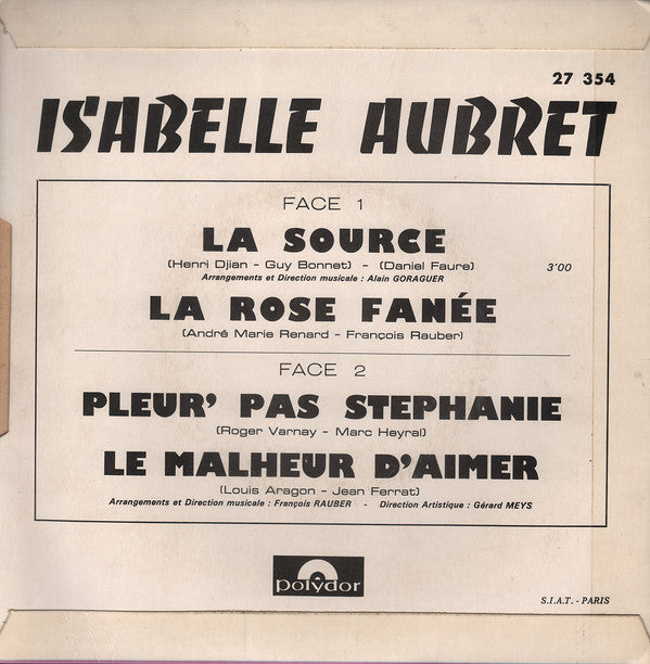 Isabelle Aubret : La Source (7", EP, Mono)