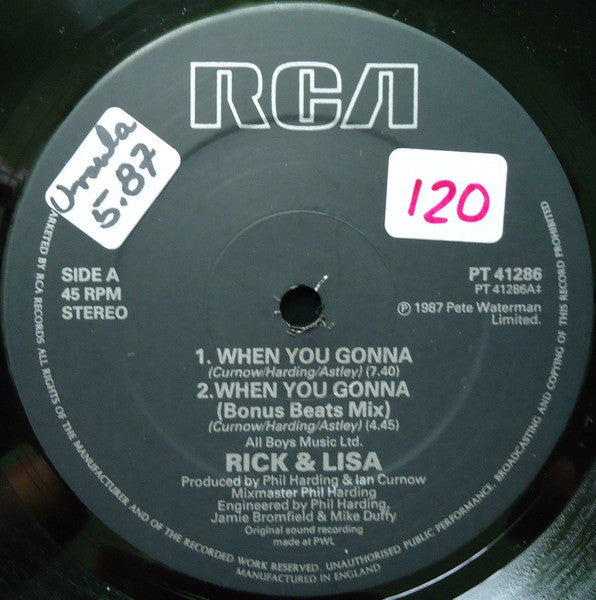 Rick Astley And Lisa Fabien : When You Gonna (12")