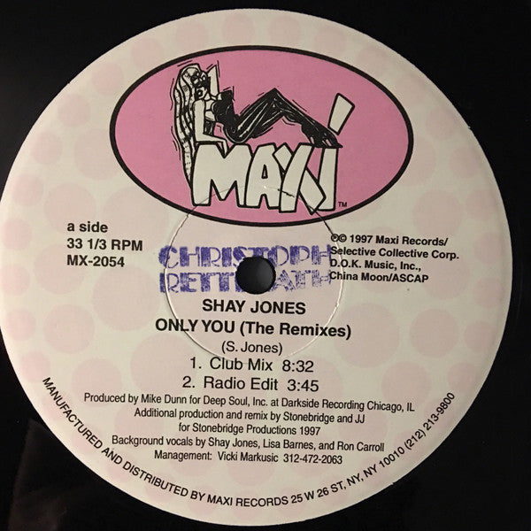 Shay Jones : Only You (The Remixes) (12")