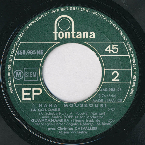 Nana Mouskouri : Le Cœur Trop Tendre (7", EP)