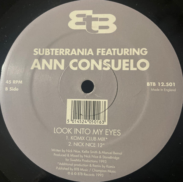 Subterrania Featuring Ann Consuelo : Look Into My Eyes (12")