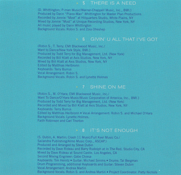 Robin S. : From Now On (CD, Album)