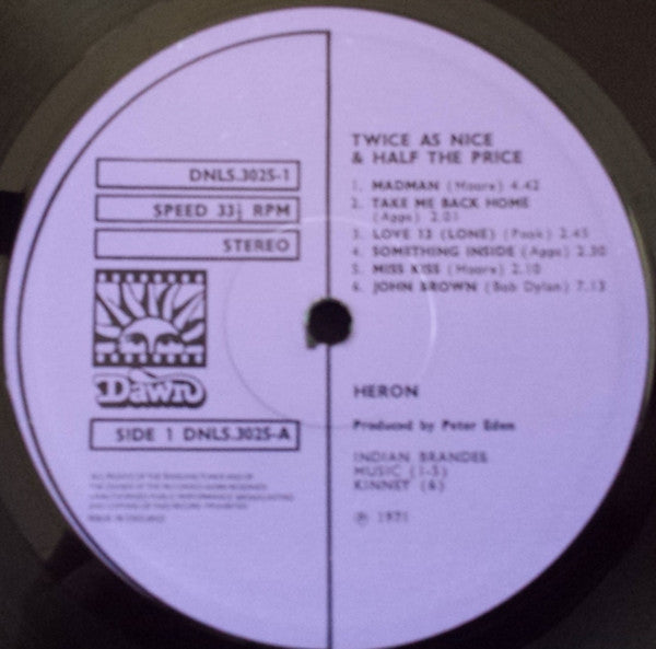 Heron : Twice As Nice & Half The Price (2xLP, Album)