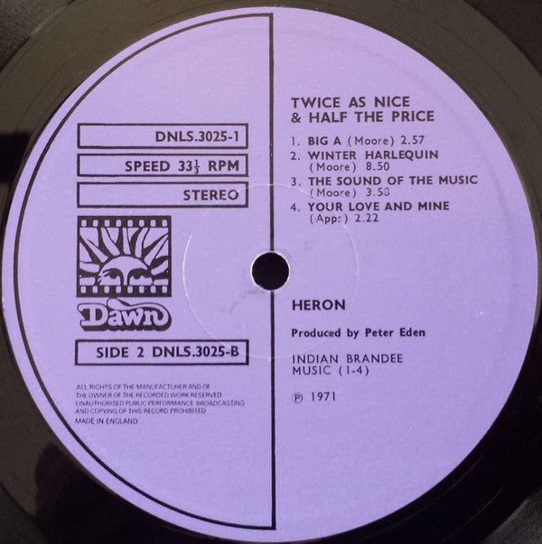 Heron : Twice As Nice & Half The Price (2xLP, Album)