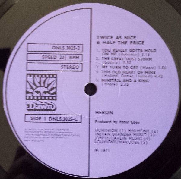 Heron : Twice As Nice & Half The Price (2xLP, Album)