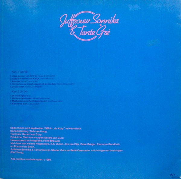Juffrouw Sonnika & Tante Gré : Juffrouw Sonnika & Tante Gré (LP, Album)