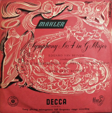 Mahler* - Eduard Van Beinum Conducting The Concertgebouw Orchestra Of Amsterdam* With Margaret Ritchie : Symphony No. 4 In G Major (LP, Mono)