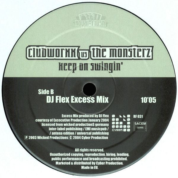 Clubworxx vs. The Monsterz : Keep On Swingin' (12")