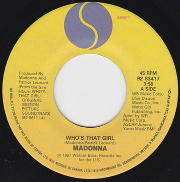 Madonna : Who's That Girl (7", Single)