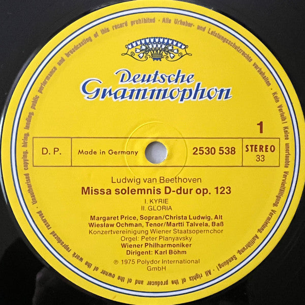Ludwig Van Beethoven - Wiener Staatsopernchor, Wiener Philharmoniker, Karl Böhm : Missa Solemnis Op.123 For 4 Solo Voices, Chorus, Orchestra And Organ (2xLP)