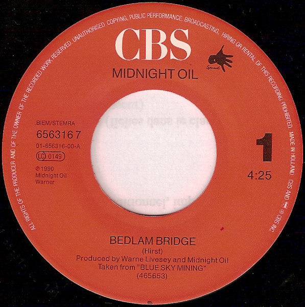Midnight Oil : Bedlam Bridge (7", Single)