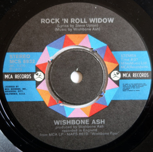Wishbone Ash : No Easy Road / Rock 'N Roll Widow (7")
