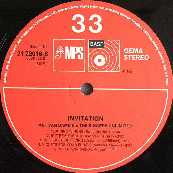 Art Van Damme & The Singers Unlimited : Invitation (LP, Album)