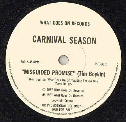 Carnival Season : Misguided Promise/All Night (7", Promo)