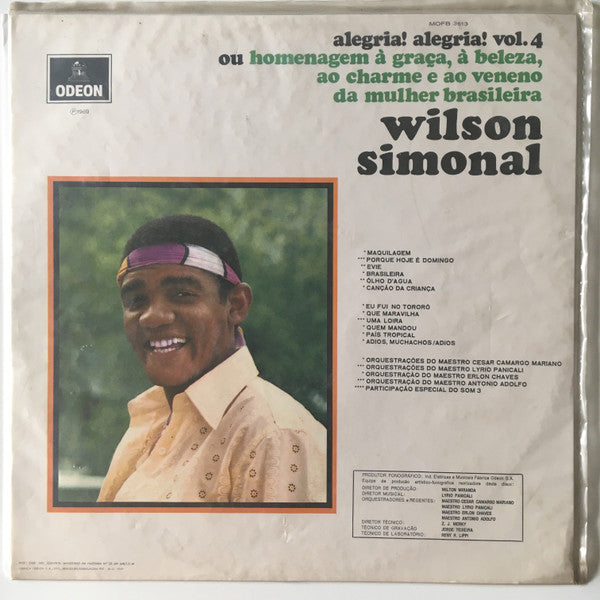 Wilson Simonal : Alegria! Alegria! Vol. 4 (LP, Album, Mono)