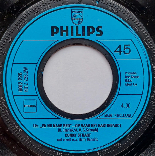 Jenny Arean En Frans Halsema / Conny Stuart : Vluchten Kan Niet Meer / Op Naar Het Hartinfarct (7", Single, Inj)