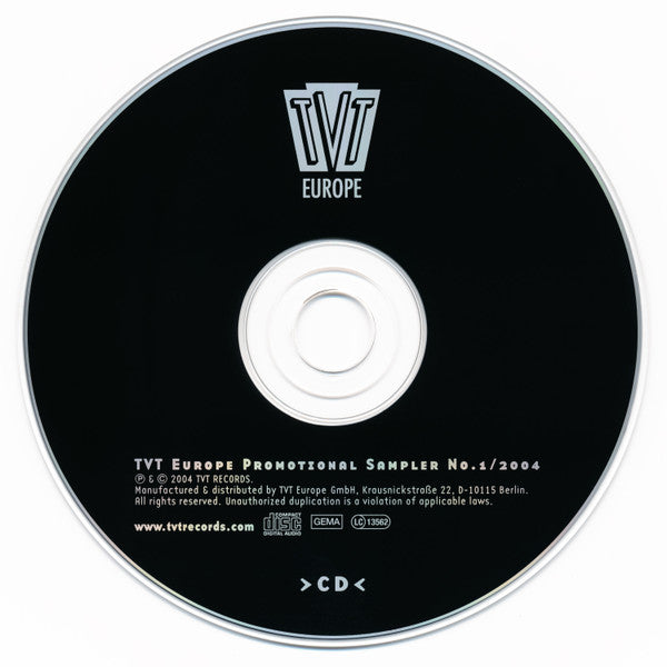 Various : TVT Europe Promotional Sampler No. 1/2004 (CD + DVD-V, NTSC + Comp, Promo)