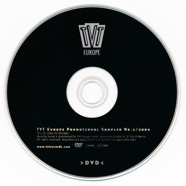 Various : TVT Europe Promotional Sampler No. 1/2004 (CD + DVD-V, NTSC + Comp, Promo)