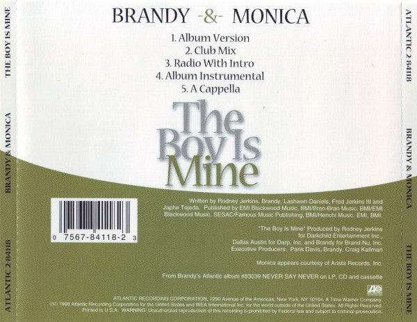 Brandy (2) & Monica : The Boy Is Mine (CD, Maxi)