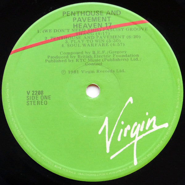 Heaven 17 : Penthouse And Pavement (LP, Album)