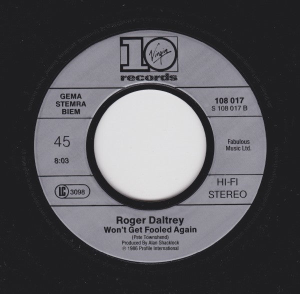 Roger Daltrey : Under A Raging Moon (7", Single)
