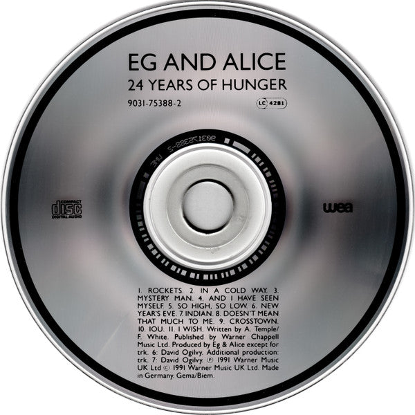 Eg & Alice : 24 Years Of Hunger (CD, Album)