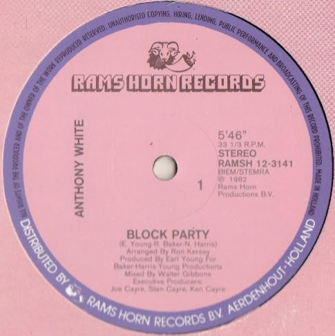 Anthony White : Block Party (12")