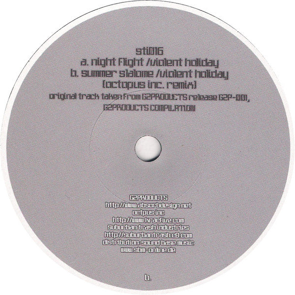 Violent Holiday : Night Flight / Summer Slalome (7")