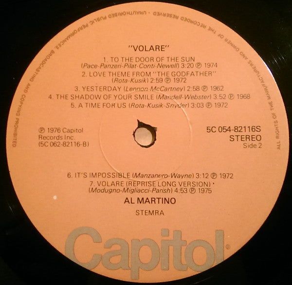 Al Martino : Volare (LP, Comp)