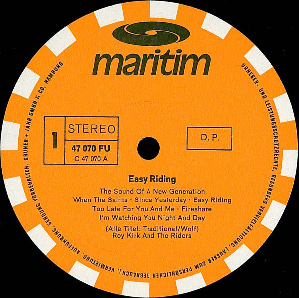 Roy Kirk And The Riders : Easy Riding (LP, Album)