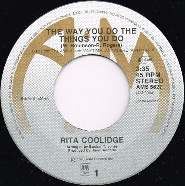 Rita Coolidge : The Way You Do The Things You Do (7", Single)