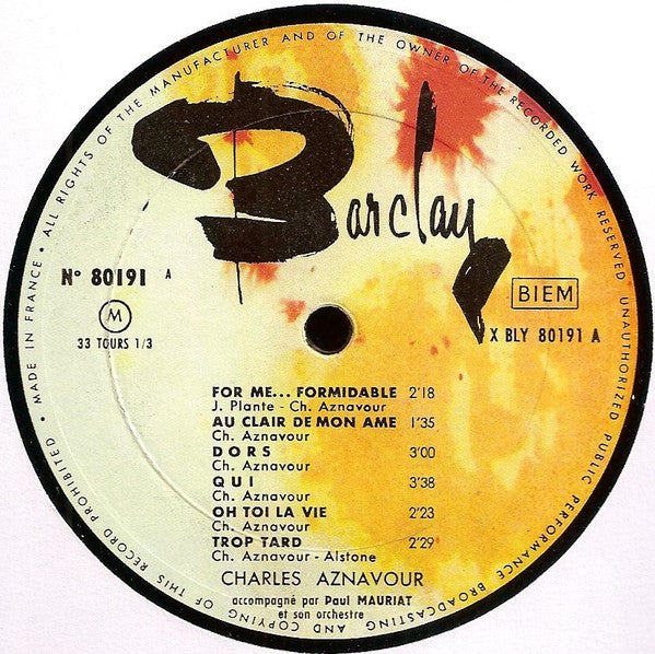 Charles Aznavour : Qui ? (LP, Album, Gat)