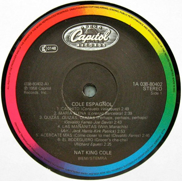 Nat King Cole : Cole Español (LP, Album, RE)