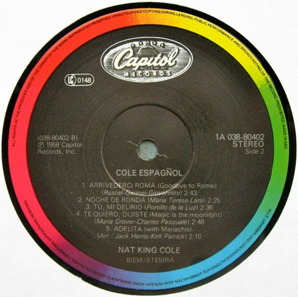 Nat King Cole : Cole Español (LP, Album, RE)