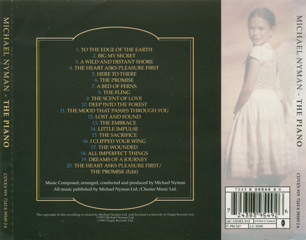 Michael Nyman : The Piano - Original Music From The Film By Jane Campion (CD, Album, RP)