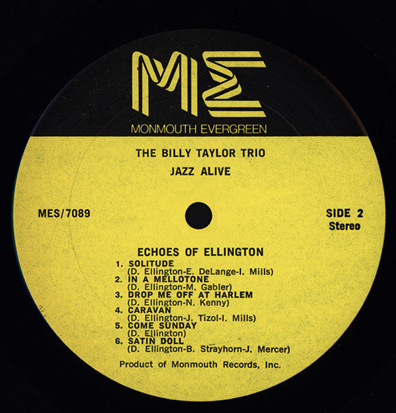 Billy Taylor, Billy Taylor Trio : Jazz Alive: The Billy Taylor Trio In Live Performance (LP, Album)